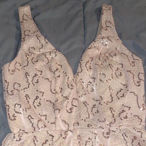 Like new Light pink mini dress with sequins. Worn once. - Picture 2 of 4